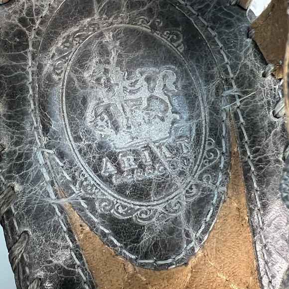 Ariat Shalimar Gray Leather T-Strap Sandals Open Toe Women's Sz 6.5 Boho Western - Picture 10 of 13